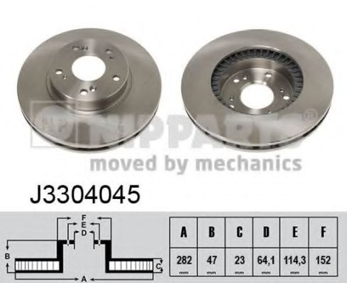 NIPPARTS - J3304045 - Диск тормозной Honda CIVIC VII; VIII; CR-V -06; FR-V 05- (пр-во Nipparts)