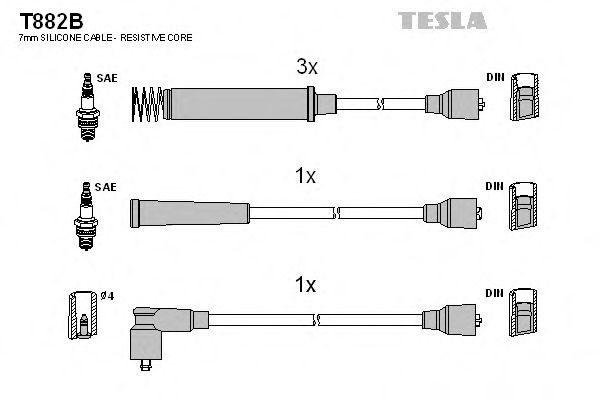 TESLA - T882B - Комплект кабелів високовольтних