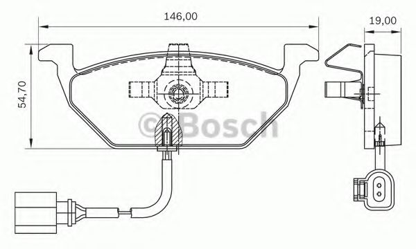 BOSCH - 0 986 BB0 136 - Комплект тормозных колодок, дисковый тормоз (Тормозная система)
