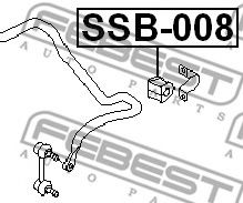 FEBEST - SSB-008 - Втулка стабілізатора зад. (d=13) Subaru Legacy B12 97-03