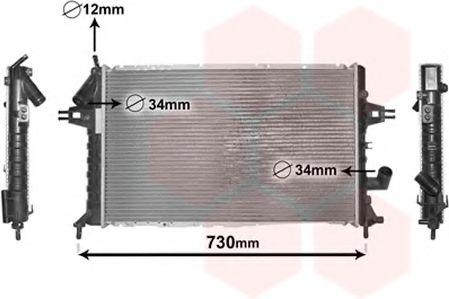 VAN WEZEL - 37002294 - Радиатор ASTRAG 1.7TD MT +/-AC 00- (Van Wezel)