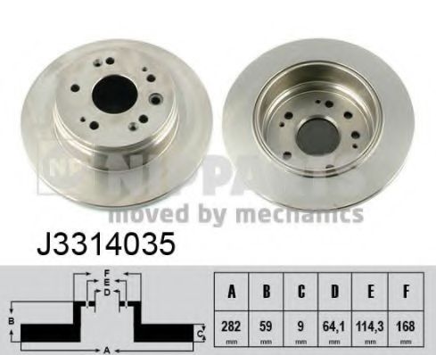 NIPPARTS - J3314035 - Гальмівний диск Honda CRV 2.0 02-06