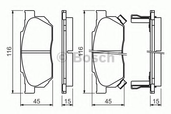 Колодки гальмівнi (15mm) П Honda Prelude 83-88