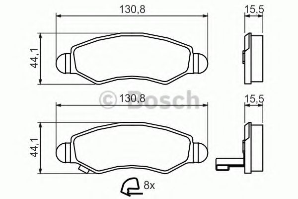 BOSCH - 0 986 494 458 - Гальмівні колодки дискові