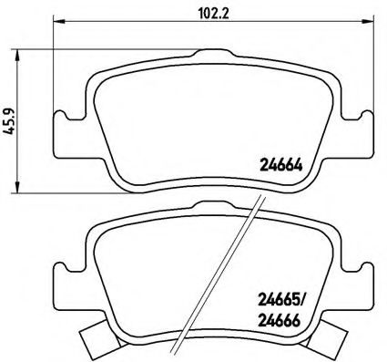 BREMBO - P 83 080 - Гальмівні колодки дискові зад. Toyota Auris 1,4-2.2 D 06-