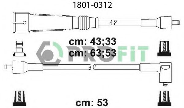 PROFIT - 1801-0312 - Комплект кабелів високовольтних