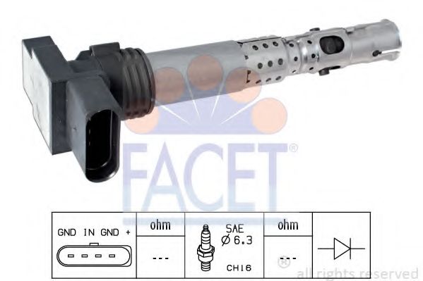 FACET - 9.6331 - Котушка запалювання Skoda Fabia 1.2 6V/VW  Polo 1.2 02-