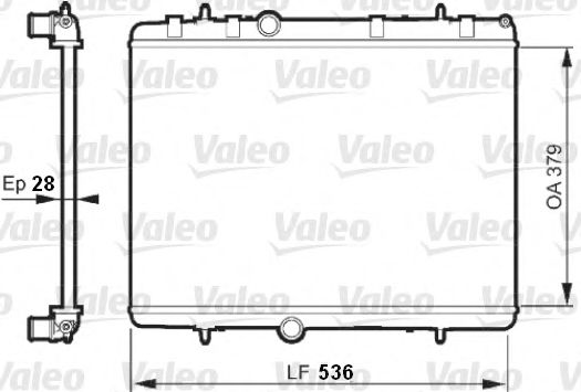 VALEO - 735608 - Радіатор охолодження двигуна Citroen C2, C2. C3 Picasso, C4 .Peugeot 1007, 2008 I, 207, 208, 208 I 1.0-2.0 05.01-