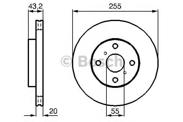 BOSCH - 0 986 479 012 - Диск гальмівний перед. Toyota Yaris 01-05