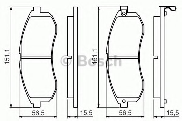 BOSCH - 0 986 494 362 - Колодки гальмівні передні  Mitsubishi L 200 01-