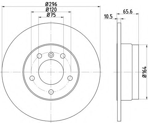 HELLA PAGID - 8DD 355 111-301 - Гальмівний диск задн. BMW 1 (E81) 3 (E90) 1.6-2.0 05-12