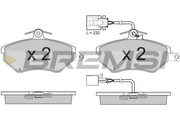 BREMSI - BP2638 - Тормозные колодки перед. A4/Golf III 91-01 (TRW)