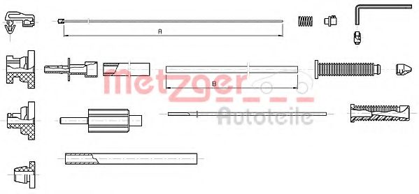 METZGER - 10.1179 - Трос акселератора (2710mm) Citroen C5 01-08, C8, Xantia, XM ,Xsara ,ZX,Peugeot 206 ,306 ,307 ,605 ,Partner 96-08