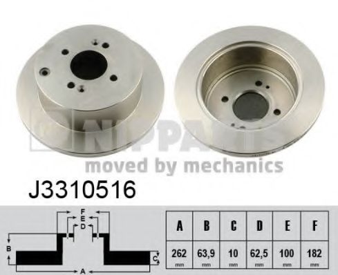 Диск гальмівний задн. Hyundai Getz 1.1/1.3/1.5 02-/Kia Rio 1.4/1.5/1.6 03-