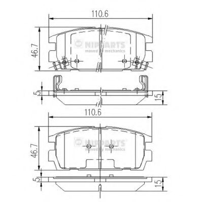 NIPPARTS - J3610511 - Колодки зад. Hyundai Terracan 2.5 TDIC