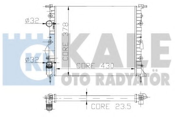 KALE OTO RADYATOR - 109400 - Радиатор воды, 1.1i, 1.4i, 1.6i, (-A/C), (430x378x23.5), 97-