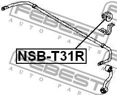 FEBEST - NSB-T31R - Ø 15mm Втулка стабілізатора зад. Nissan X-trail (T31) 07-/Qashqai 1.6 07-