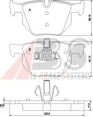 Гальмівнi колодки дисковi зад. BMW 5 (E60) 03-/3 (E90)/(E90N) 05-