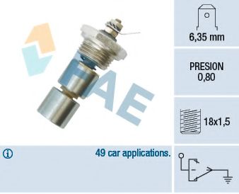 FAE - 12270 - Датчик тиску масла Peugeot 204-604 1.2-2.5 71-93
