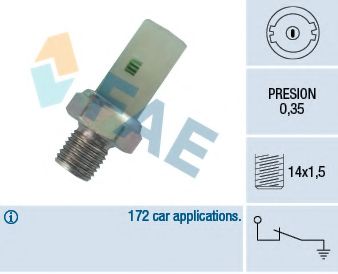FAE - 12370 - Датчик тиску масла Renault Trafic/21/Megane 96-/Nissan Micra III (K12) 03-