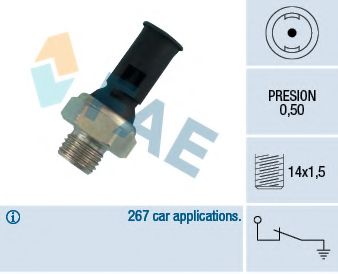 FAE - 12390 - Датчик тиску масла Volvo 240-260 (88-) 360 (85-) 740 (B200K,