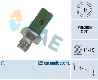FAE - 12630 - Датчик тиску масла Renault Kangoo/Megane/Laguna 1.4-1.6-1.8/1,9DTi 00-