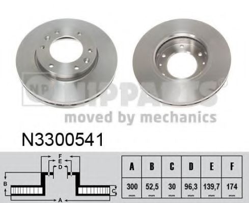 NIPPARTS - N3300541 - Диск тормозной Hyundai H-1 08- (пр-во Nipparts)