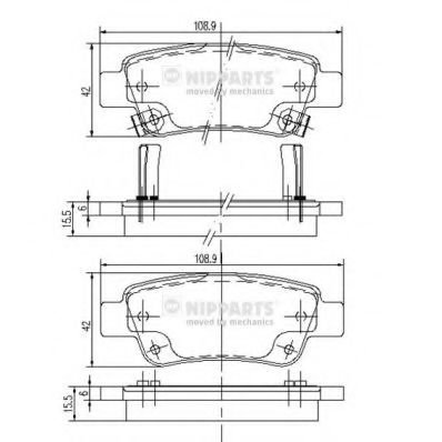 NIPPARTS - N3614019 - Колодки тормозные диск. Honda CR-V 07- (пр-во Nipparts)