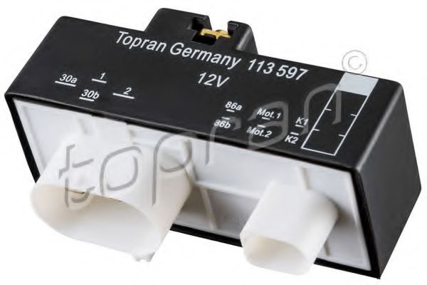 TOPRAN - 113 597 - Блок керування вентилятором Skoda Fabia 1,9 01-/Audi A3 96-