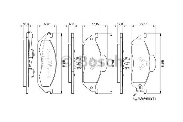 BOSCH - 0 986 424 611 - Гальмівнi колодки дисковi перед. DB W163 ML230-ML430