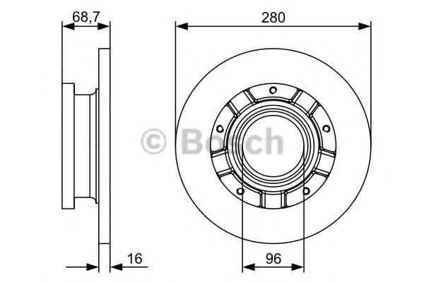 BOSCH - 0 986 479 401 - Диск гальмівний перед. Ford Mondeo/Galaxy /S-Max 1.6-2.5  07-