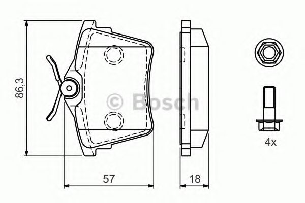 BOSCH - 0 986 494 095 - Колодки гальмівні дискові