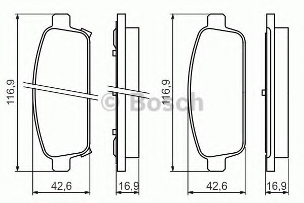 BOSCH - 0 986 494 435 - Гальмівні колодки дискові зад. (15"&16") Opel Astra J 1.3 CDTI 09-/Chevrolet Cruze 2.0 CDI 09-