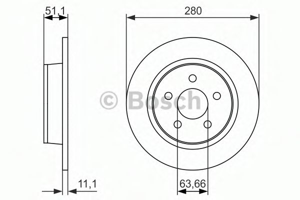 BOSCH - 0 986 479 762 - Гальмівний диск задн. Ford C-Max, 10-