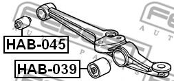 FEBEST - HAB-045 - САЙЛЕНБЛОК ПЕРЕДНЕГО НИЖНЕГО РЫЧАГА HONDA CIVIC/CIVIC CRX EF#/EJ7 1987-1998