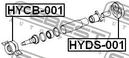 FEBEST - HYCB-001 - Підвісний підшипник Hyundai H-1 2.5TD 97-04, Mitsubishi L-200 86-