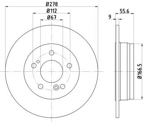TEXTAR - 92032703 - Диск гальмівний MERCEDES C(W203)/E(W210) "R D=278mm "85-11