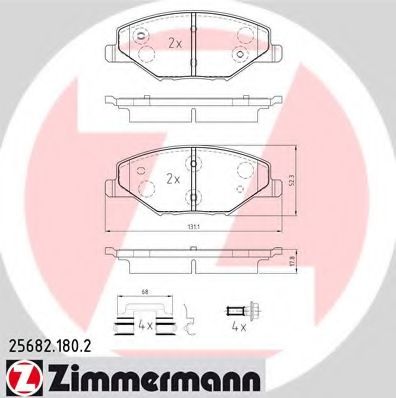 ZIMMERMANN - 25682.180.2 - Колодки гальмівні дискові