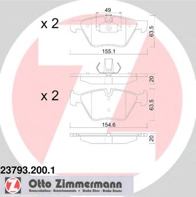 ZIMMERMANN - 23793.200.1 - Гальмівні колодки перед BMW E60 20-25i