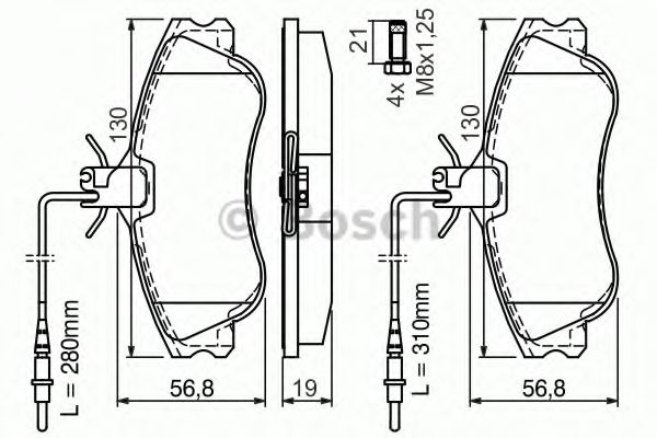 BOSCH - 0 986 424 414 - Гальмівні колодки дискові CITROEN Berlingo/Xsara/PEUGEOT Partner/306 1,1i,1.4i,1.8i,D,1.9D -02