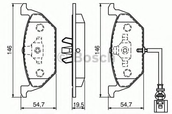 BOSCH - 0 986 494 019 - Гальмівні колодки дискові перед. Audi A3 1.9TDI 96-/Skoda Octavia 1.4-1.9TDI/ 2.0I 00-