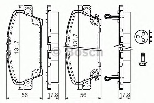 BOSCH - 0 986 494 136 - Тоpмозные колодки (пр-во Bosch)