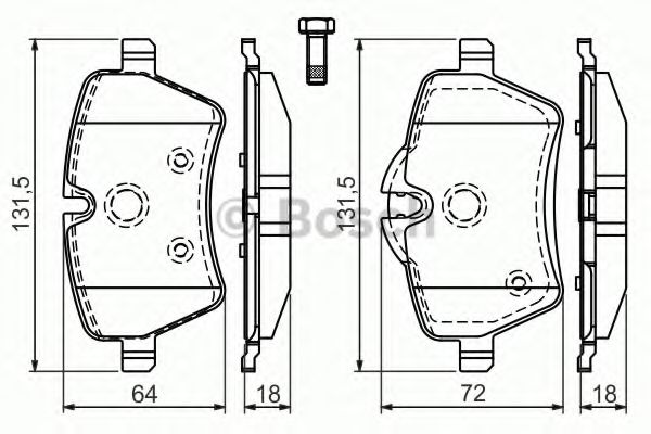 BOSCH - 0 986 494 168 - Гальмiвнi колодки дискові перед. Mini 2.0d