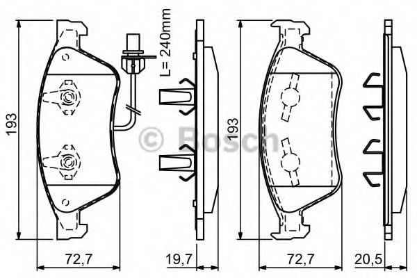 BOSCH - 0 986 494 200 - Колодка торм. диск. AUDI A6, A8 передн. (пр-во Bosch)