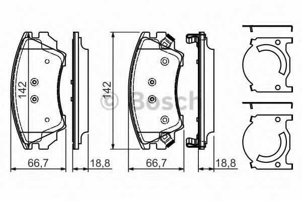 BOSCH - 0 986 494 275 - Гальмівні колодки дискові перед. Opel Insignia 08-  (середина диска 321mm)/(17")