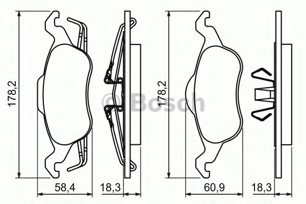 BOSCH - 0 986 494 284 - Гальмівнi колодки дисковi перед. Ford Focus 98-