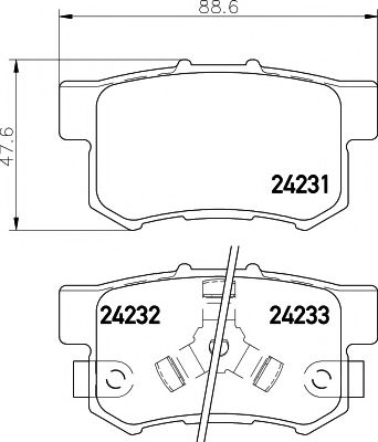 HELLA PAGID - 8DB 355 012-061 - Гальмівнi колодки дискові зад. Honda CR-V, Accord (автомат) 2005-