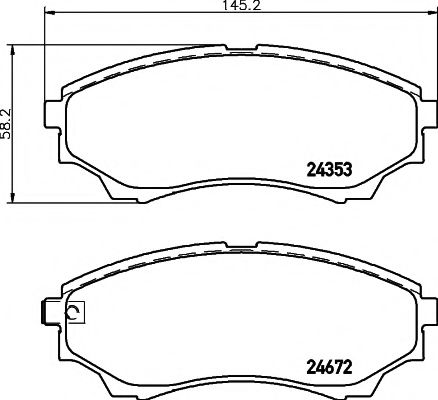 Колодки гальмівні FORD RANGER; MAZDA B-SERIE, BT-50 2.5D/3.0D 06.99-