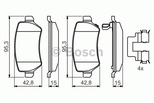 BOSCH - 0 986 494 654 - Гальмівні колодки, дискові