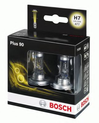 BOSCH - 1 987 301 075 - Автолампа Bosch H7 Plus 90 12V 55W (2шт в к-кті)